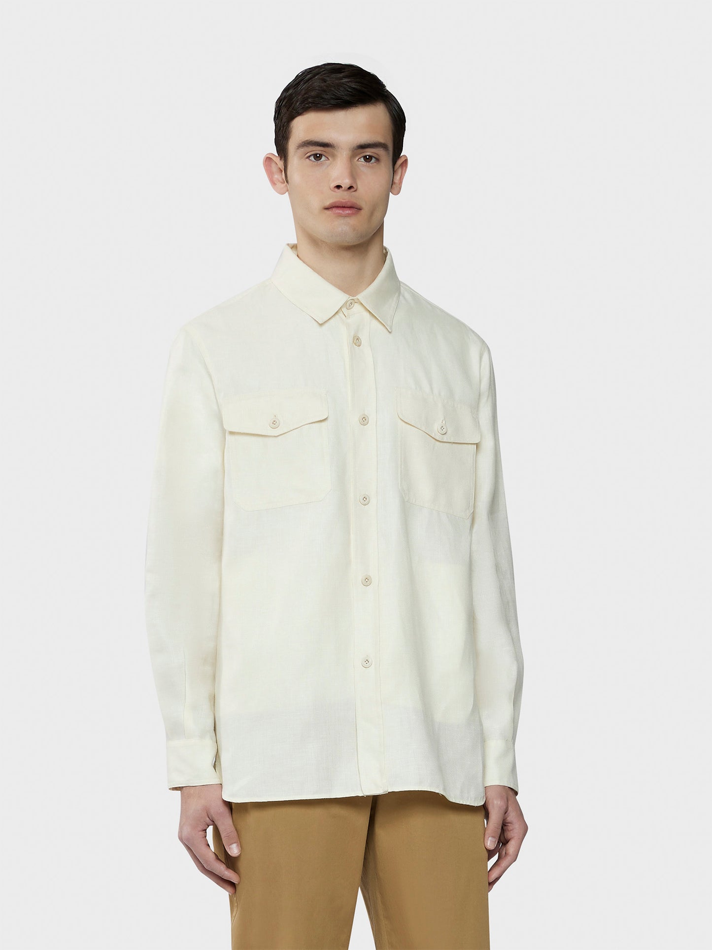 Caruso menswear Abbigliamento Uomo Overshirt estiva in cotone grigio indossato