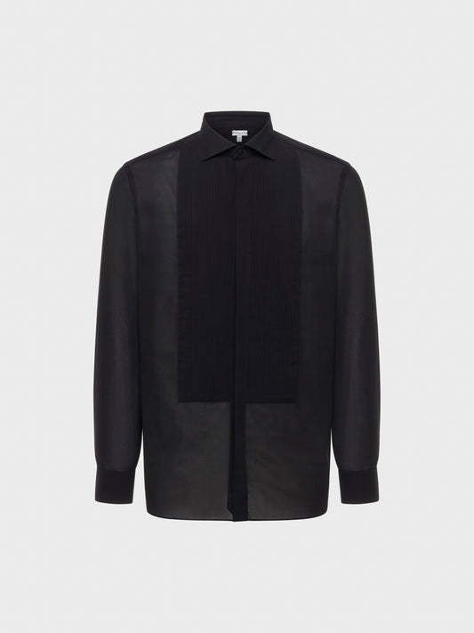 Caruso Menswear Abbigliamento Uomo Camicie Camicia slim in cotone nero da sera look 1